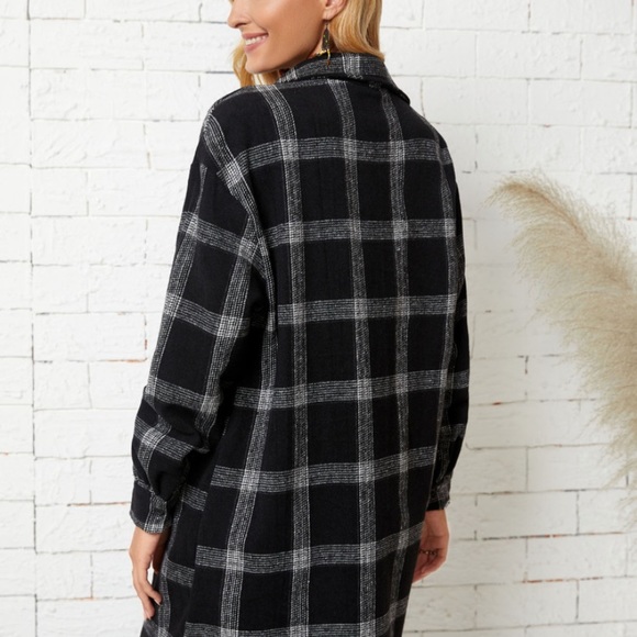 Plaid Drop Shoulder Jacket - Picture 5 of 5